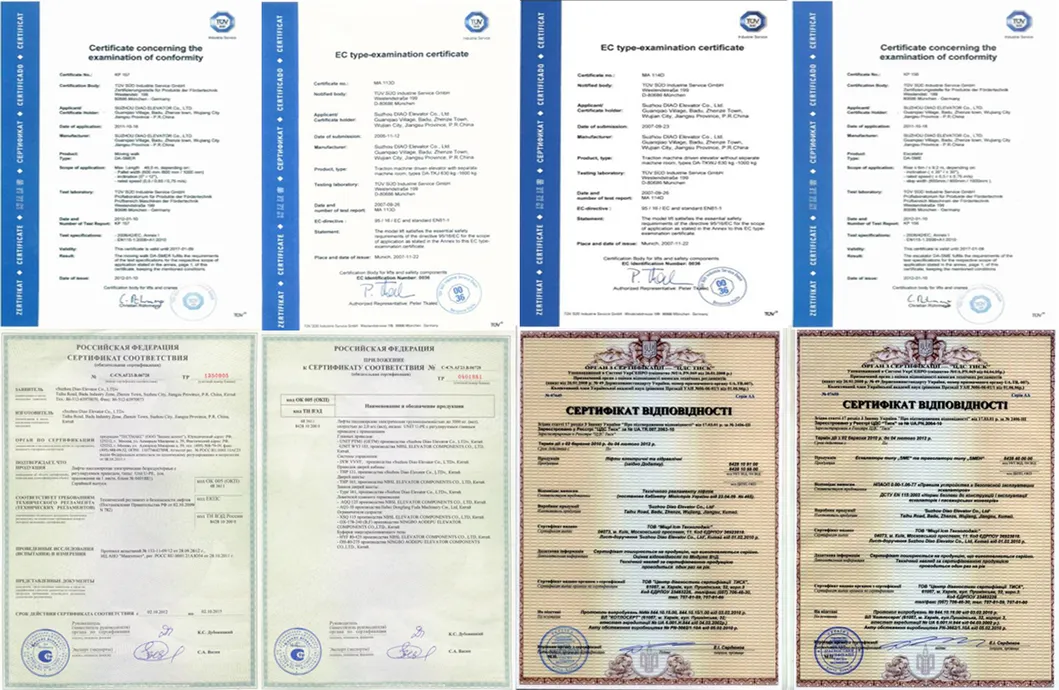 Certificações do Elevador