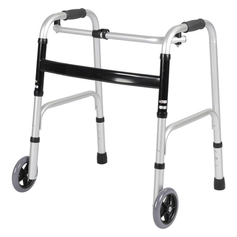 Fábrica OEM/ODM Andador Manual Multifuncional Leve com Rodas 60*50*60~65cm Andador Ajustável