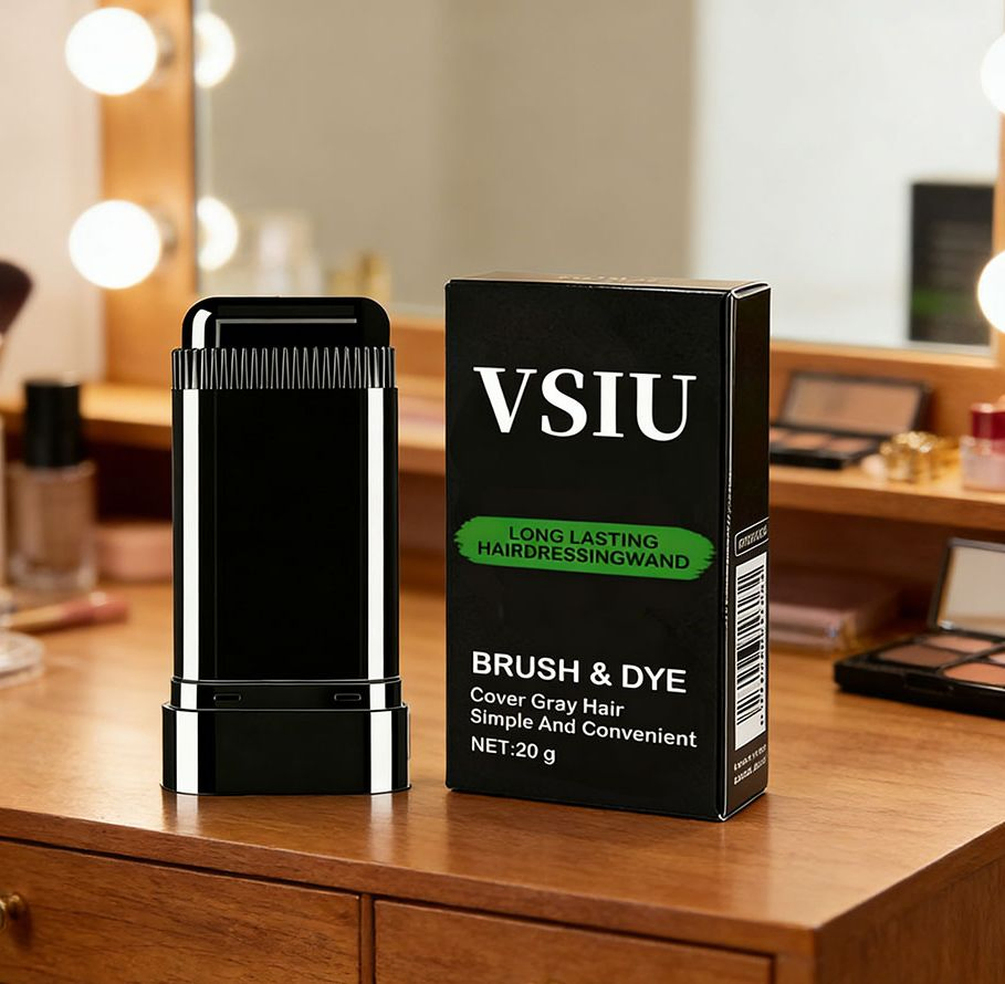 Pente de Tintura de Cabelo Visu Easy Carry, Bastão de Cobertura de Cabelos Grisalhos para Uso em Movimento, Cobertura Natural Física