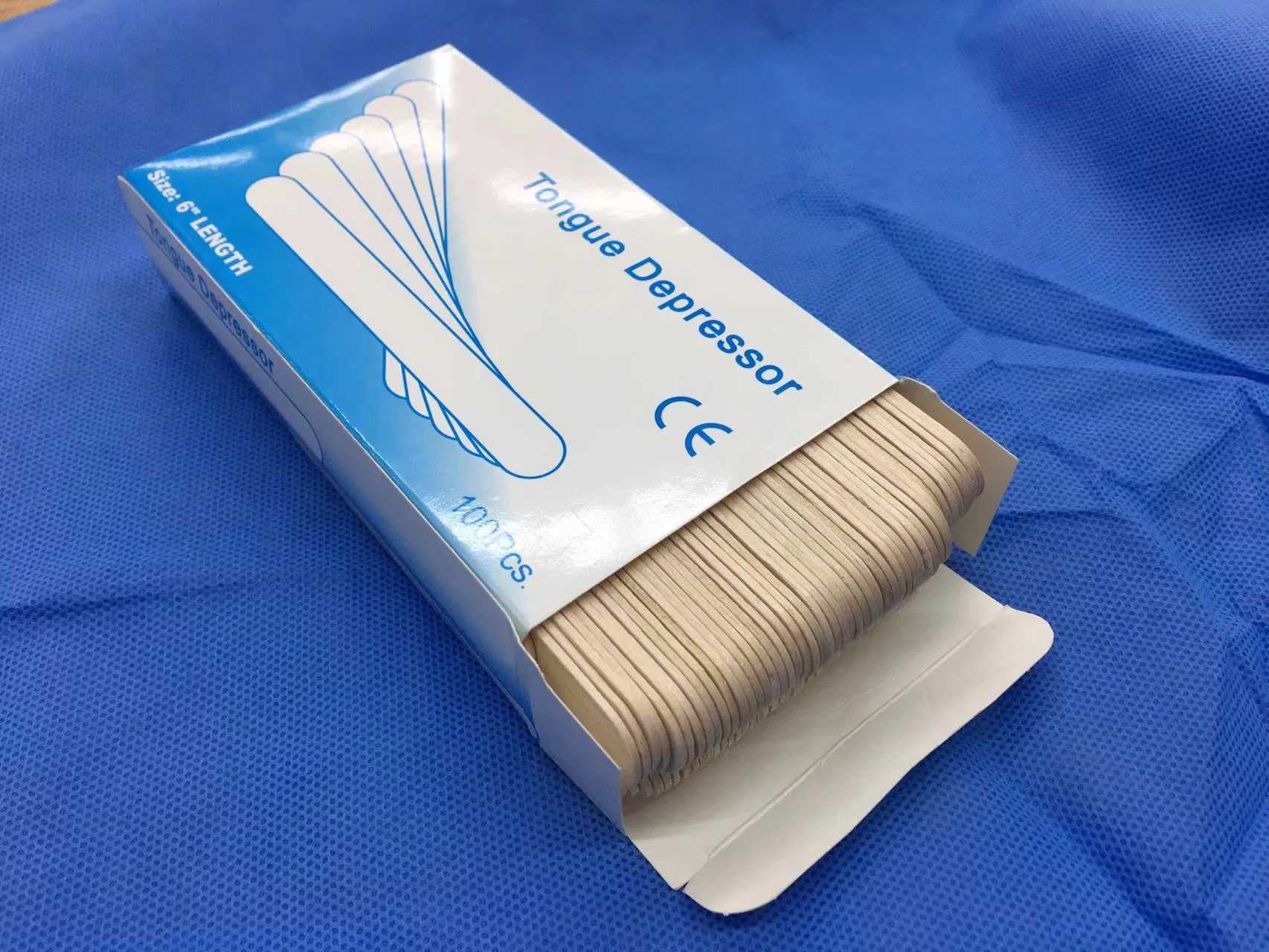 150mm Palitos de Depressor de Língua de Madeira com Canto Arredondado em Grau A