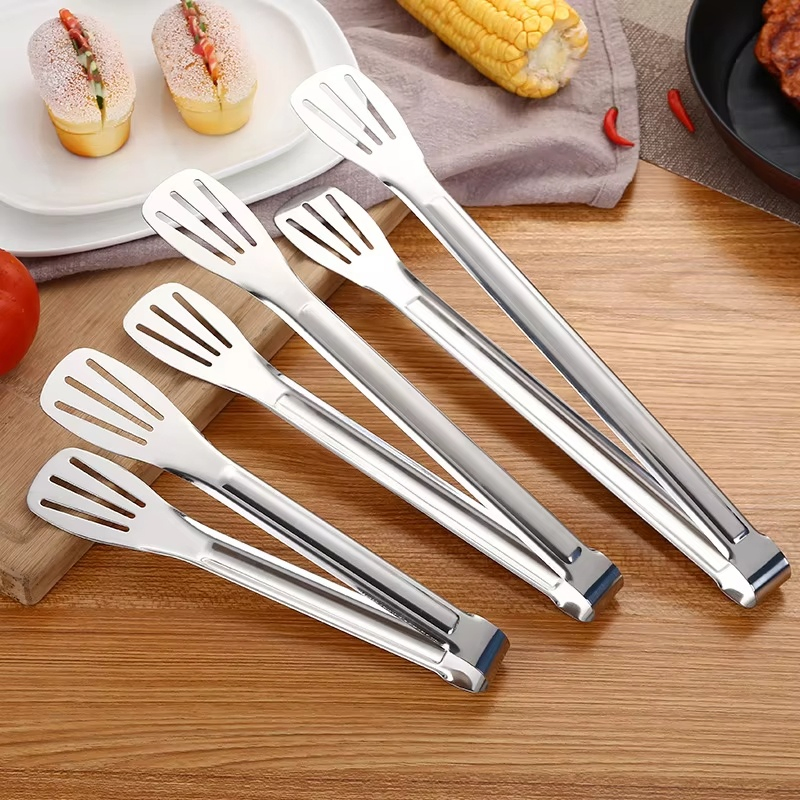 Pinças de Churrasco Douradas para Alimentos, Clipe para Bife, Aço Inoxidável, Suporte Oco para Bolo, Pão, Grelha, Utensílios de Cozinha, Acessórios de Cozinha