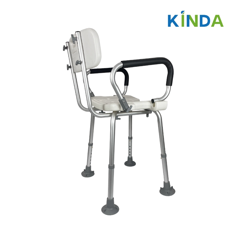 Cadeira de Chuveiro com Encosto Angulado e Braços Ajustável Ergonômica