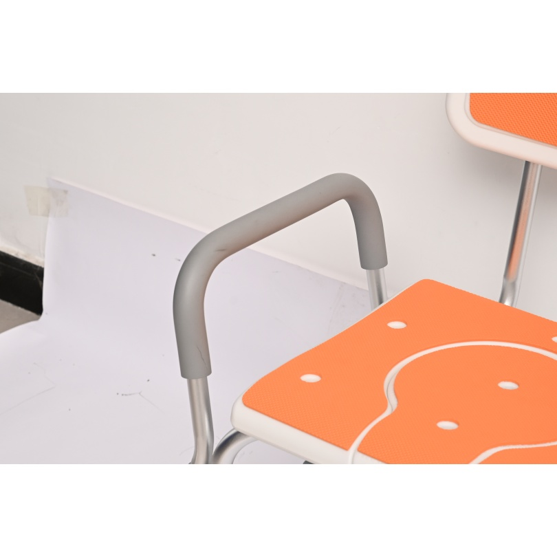 Cadeira de banho com assento de transferência, alça de esponja macia, apoio de braço resistente ao desgaste, buraco para vaso sanitário, para cuidados com pacientes