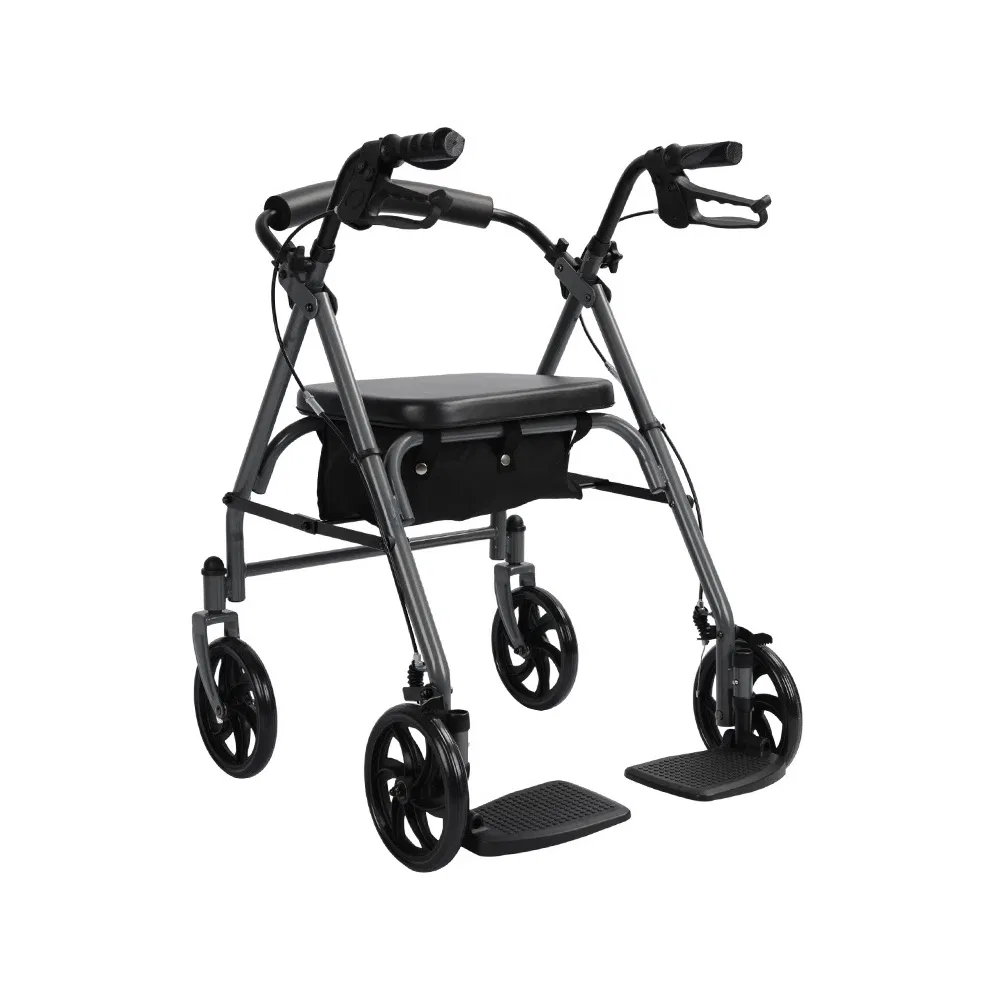 Dl-7071tj Veículo de Quatro Rodas Pesado 4-Wheel Suporte de Mobilidade com Assento para Idosos Andador Rolante