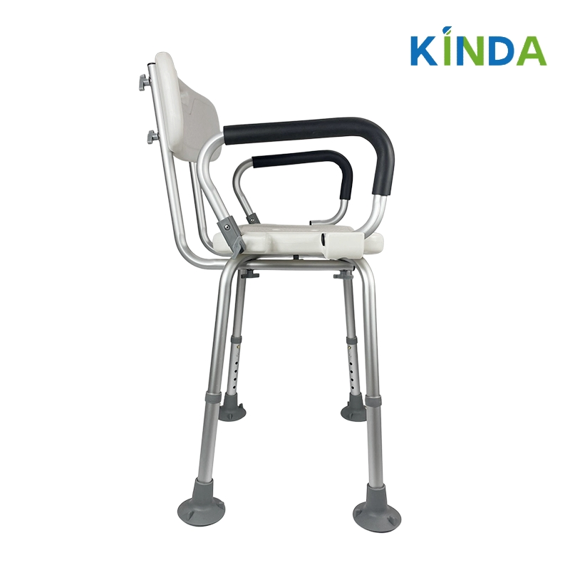 Cadeira de Chuveiro com Encosto Angulado e Braços Ajustável Ergonômica