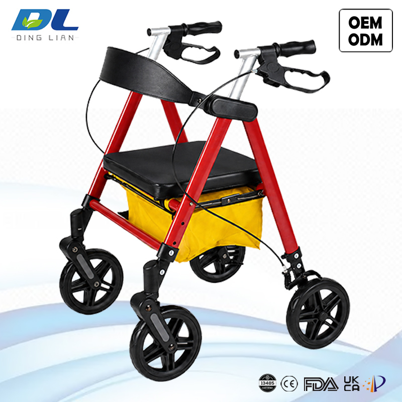 Suporte de Mobilidade com Rodas de Alumínio Dinglian Dl-7077D para Usuários Idosos Andador