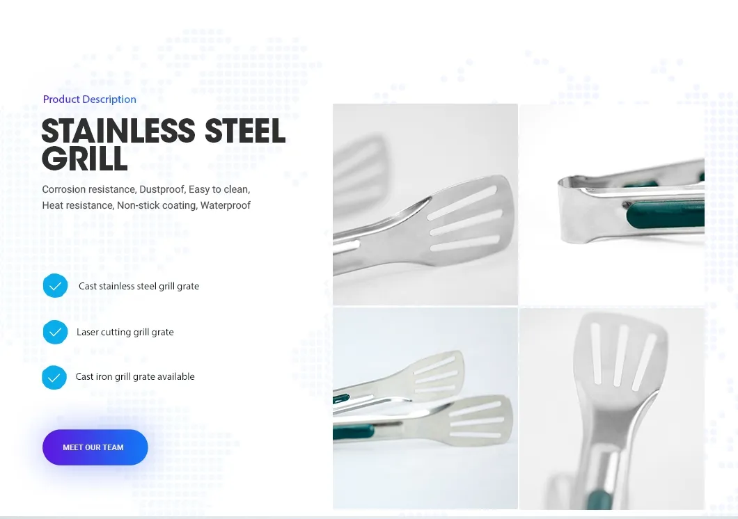 Atacado OEM Alta Qualidade Multifuncional Aço Inoxidável Cozinha Utensílio Acessórios Premium Churrasco Clip de Pinça com Cabo Antiderrapante