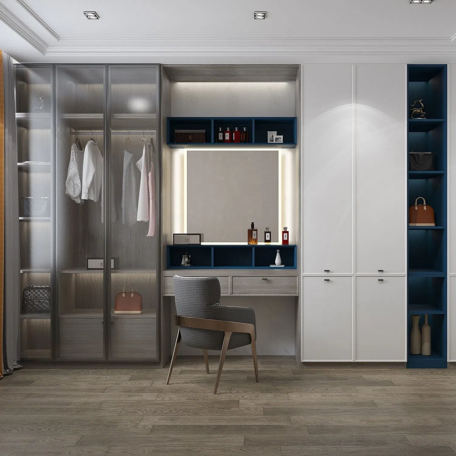 Armário de TV de Madeira Melamina, Mesa de Maquiagem, Closet Personalizado com Gavetas, Guarda-Roupa de Madeira Sólida, Mesa de Cabeceira Moderna, Conjuntos de Móveis para Quarto