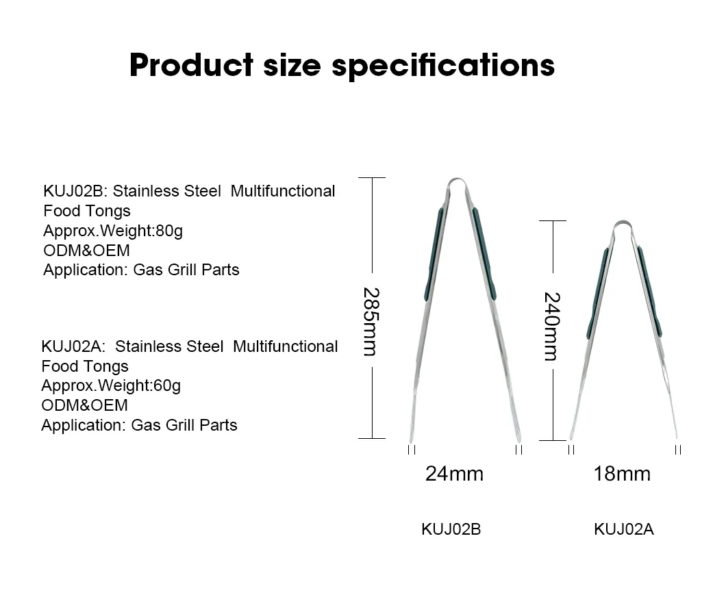 Atacado OEM Alta Qualidade Multifuncional Aço Inoxidável Cozinha Utensílio Acessórios Premium Churrasco Clip de Pinça com Cabo Antiderrapante