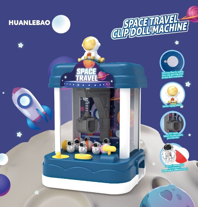 Máquina de Garra Mini Temática de Astronauta para Brincadeiras em Casa