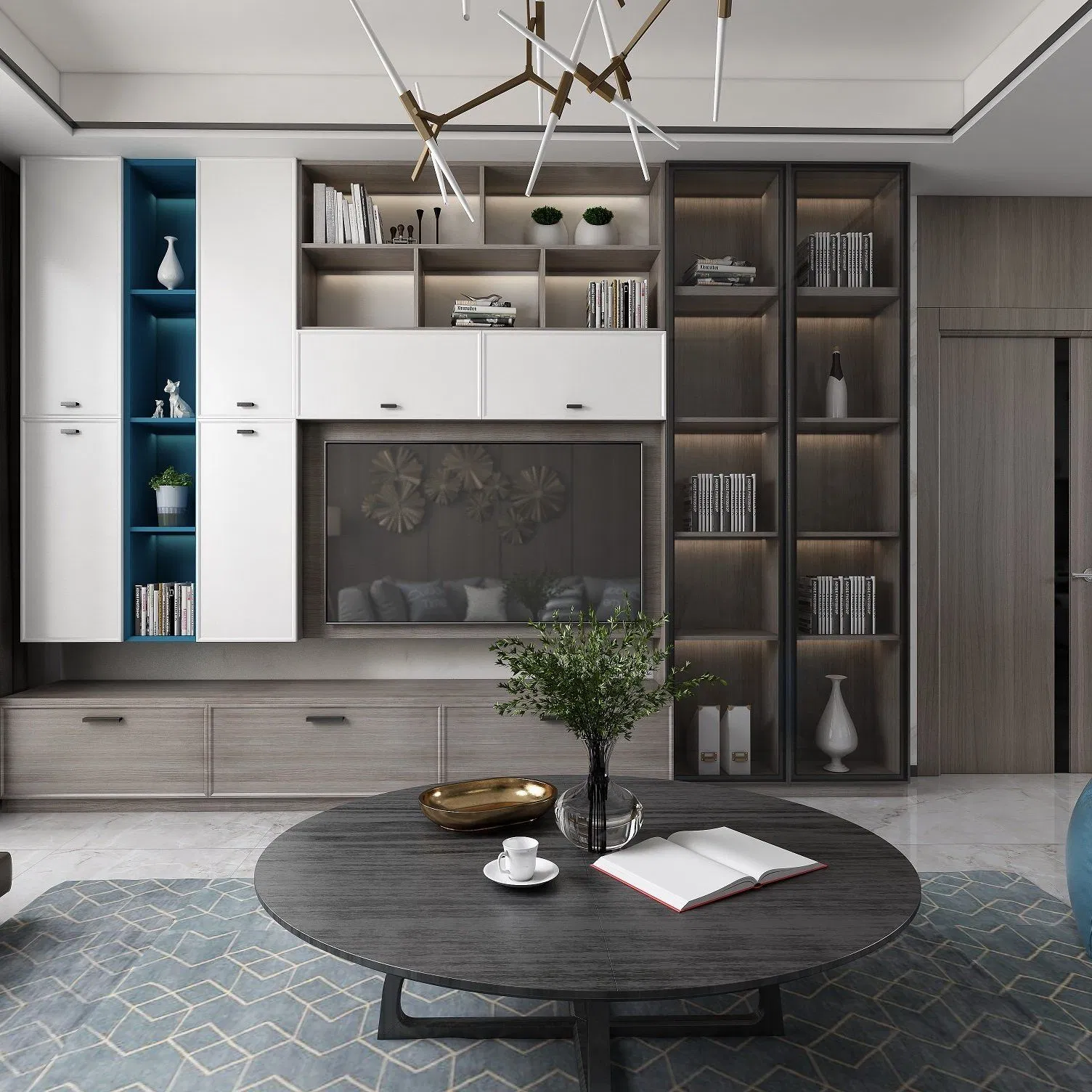Armário de TV de Madeira Melamina, Mesa de Maquiagem, Closet Personalizado com Gavetas, Guarda-Roupa de Madeira Sólida, Mesa de Cabeceira Moderna, Conjuntos de Móveis para Quarto