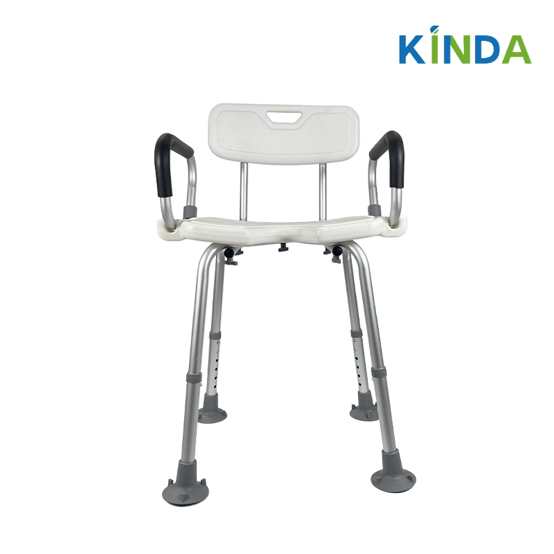 Cadeira de Chuveiro com Encosto Angulado e Braços Ajustável Ergonômica