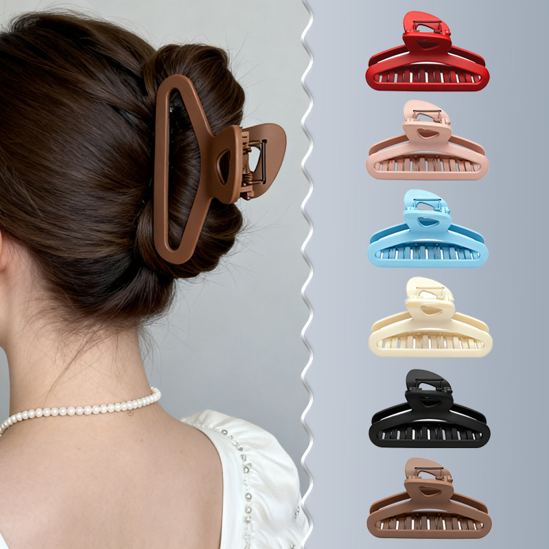 Clips de cabelo em forma de garra de tubarão com pressão suave, design de dentes largos e antideslizante, adequado para cabelos longos e curtos, estilização diária