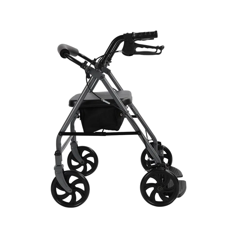 Dl-7071tj Veículo de Quatro Rodas Pesado 4-Wheel Suporte de Mobilidade com Assento para Idosos Andador Rolante