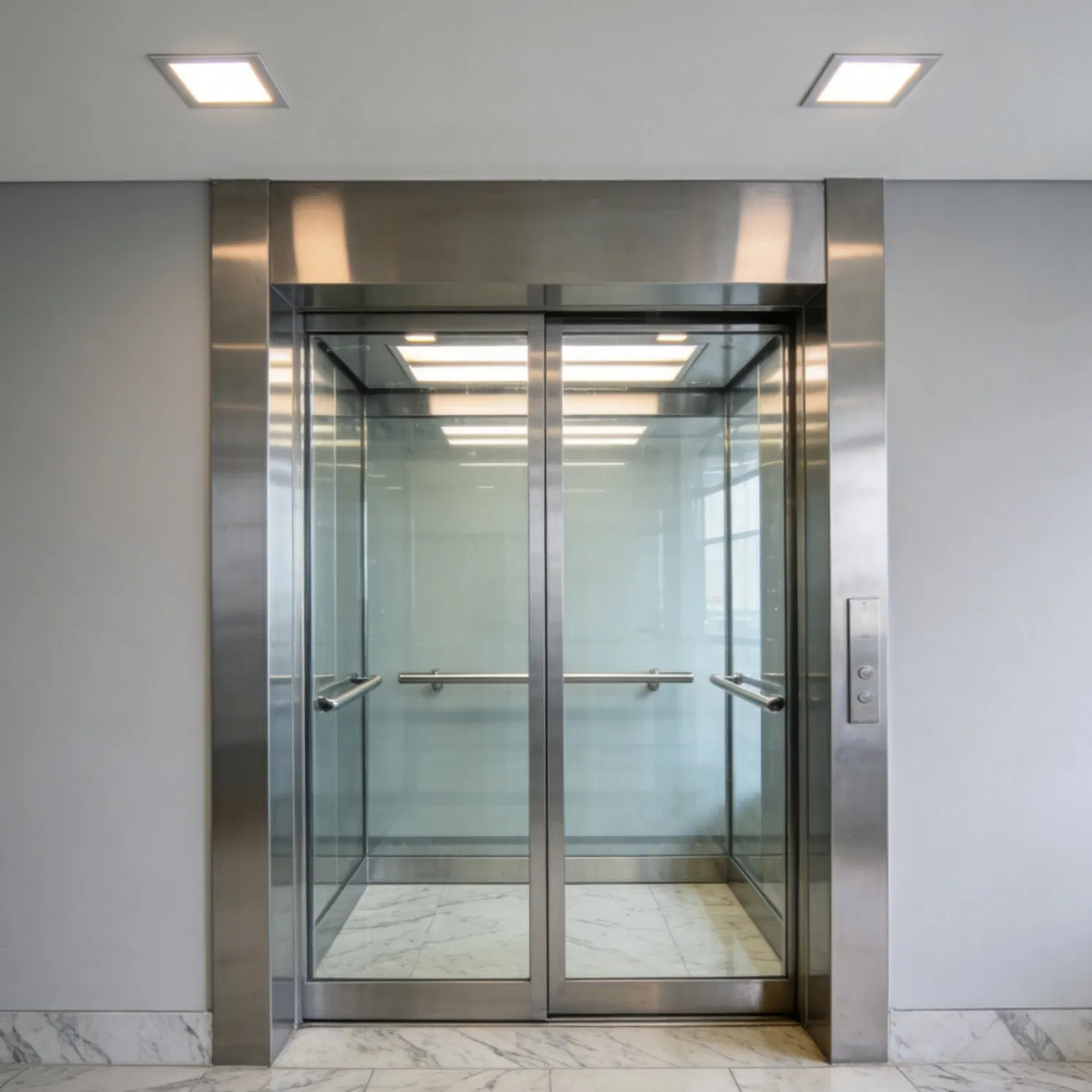 O elevador do hospital ambulatorial facilita o fluxo eficiente de pacientes entre os departamentos