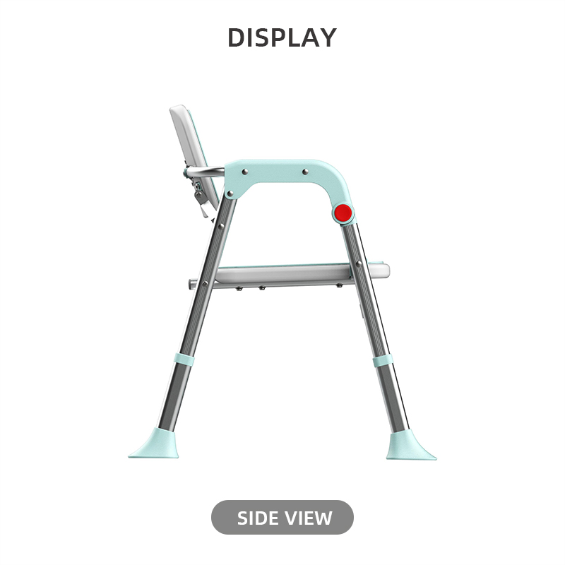 Cadeira de Chuveiro de Alumínio com Base Larga Ergonômica para Conforto