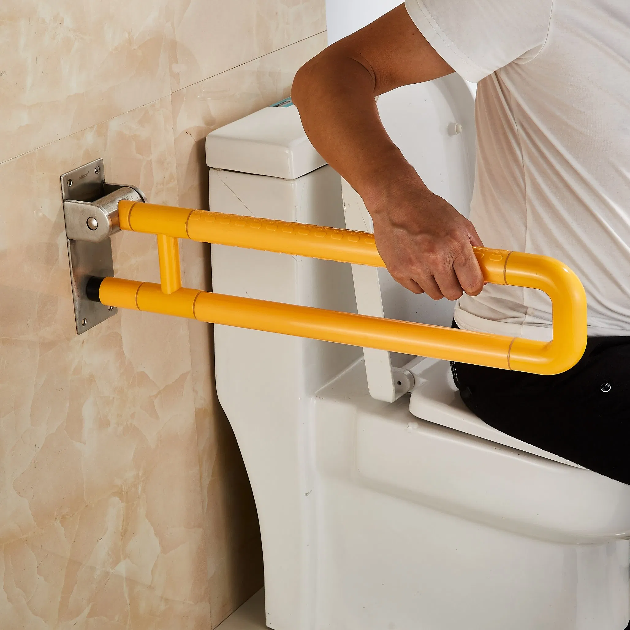 Barra de Apoio de Aço Inoxidável Branca para Banheiro, Barra de Apoio para Banheiro, Acessível para Pessoas com Deficiência