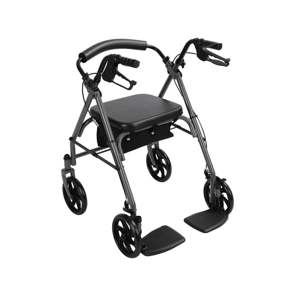 Dl-7071tj Veículo de Quatro Rodas Pesado 4-Wheel Suporte de Mobilidade com Assento para Idosos Andador Rolante