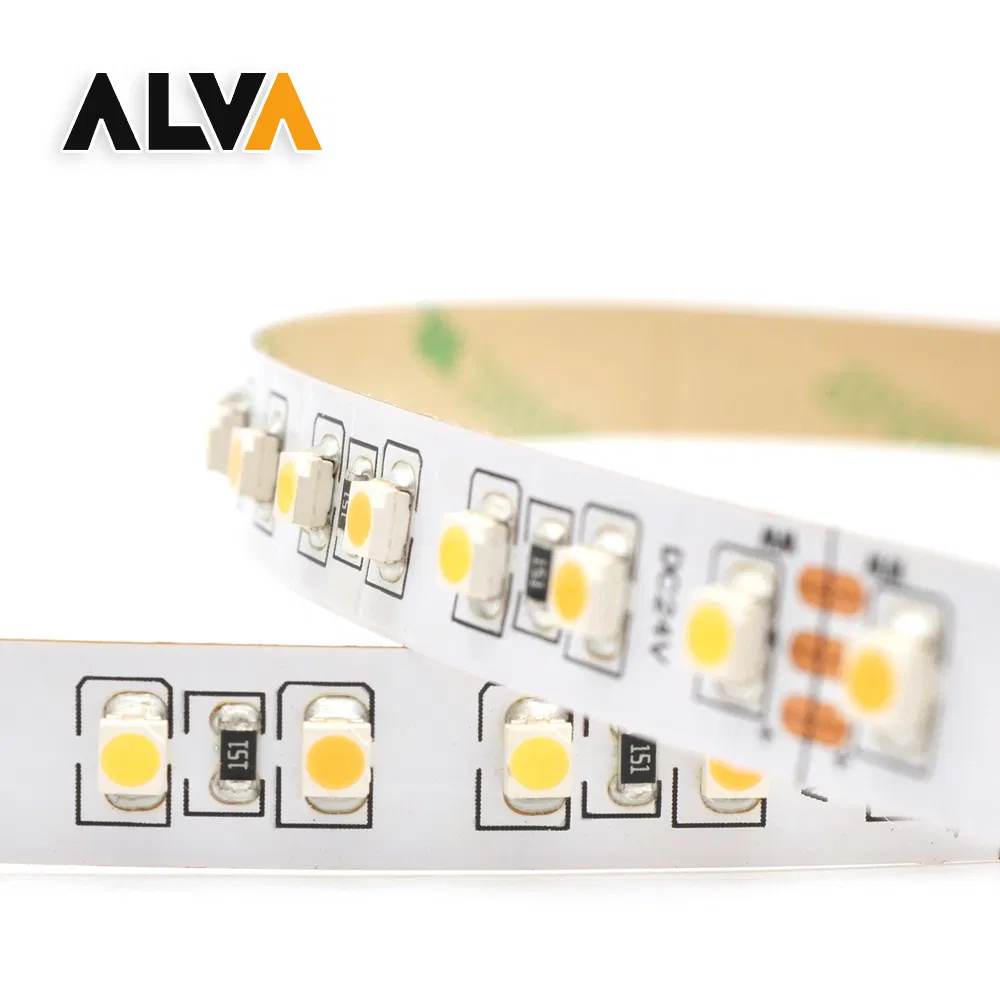 120PCS/M CCT Dim to Warm SMD3528 Flexible Rope Light 12V 24V LED Strip with TUV CE, IEC