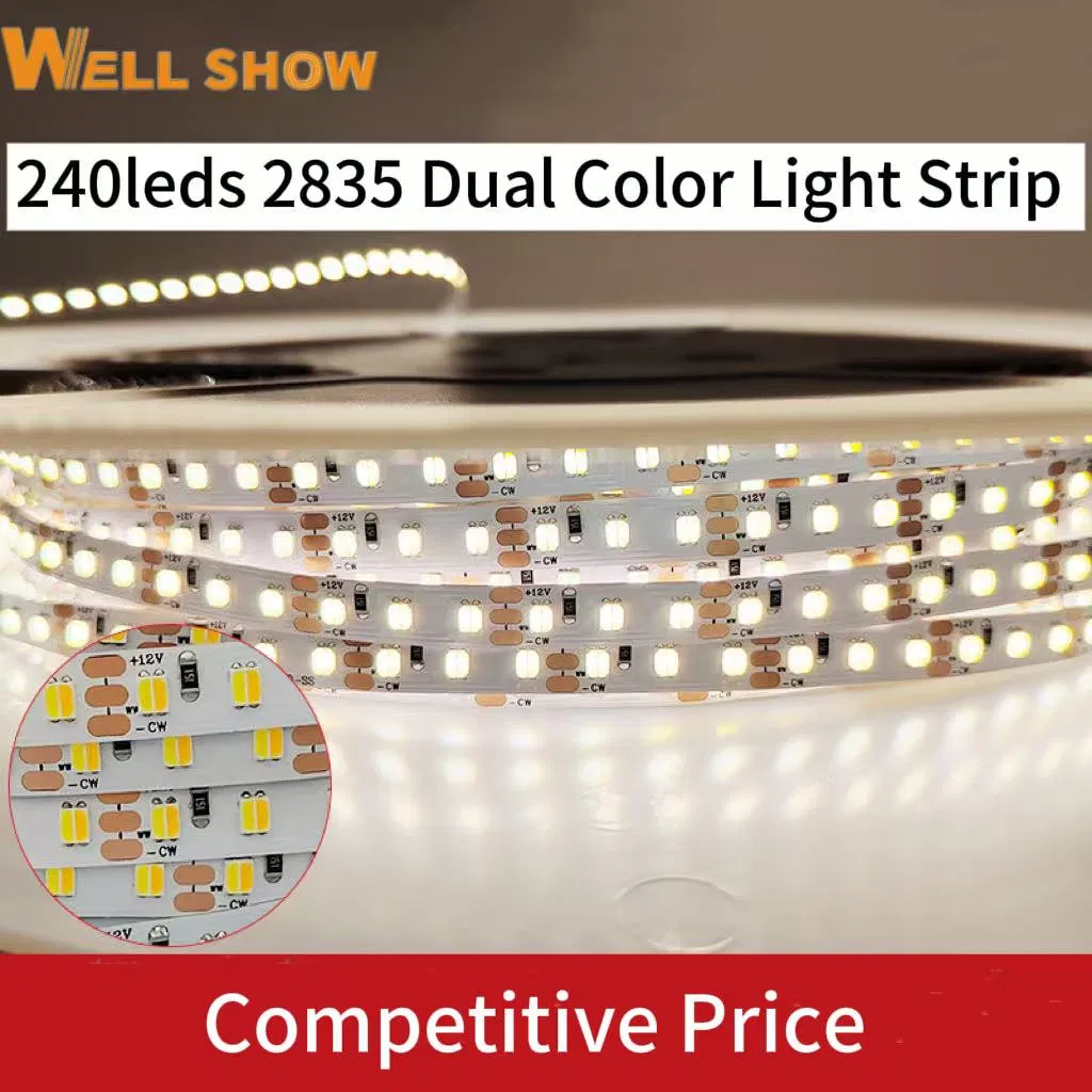 High CRI95 Tunable White LED Strip Light 240LED/M 2835 Dual Color Light