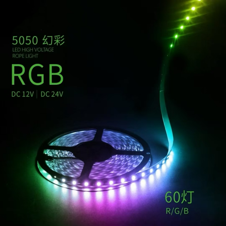 RGB5050 Digital Light Strip 30LEDs/M Outdoor 5050 Color Strip 5050RGB 12V Addressable RGB LED Strip Manufacturer