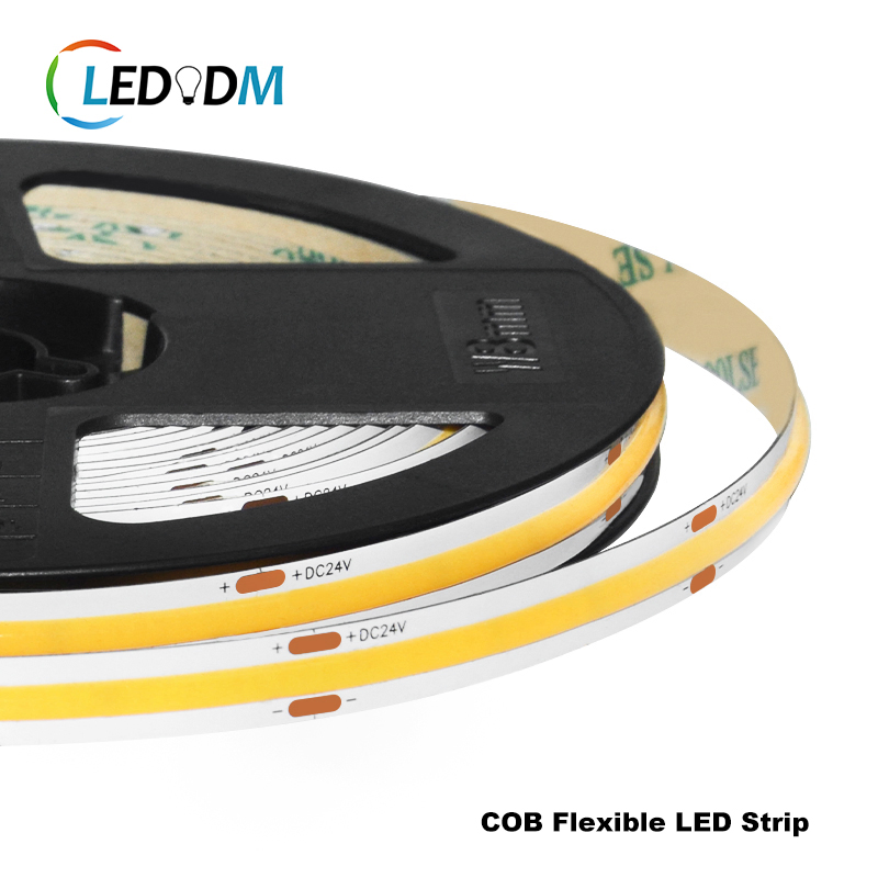 Dim to Warm 5V Addressable Cutting RGB CCT Tunable White Side Emitting China DC12V Double Row COB LED Strip with ETL CE Rhos