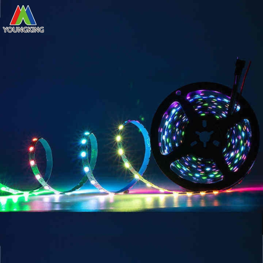 Zigzag 5V 5050 RGB Ws2812b Ws2812 Tape 5mm 6mm 48 LEDs 60LED/M 5m Smart Rgbic Bending S Shape Type Zig Zag LED Flexible Strip