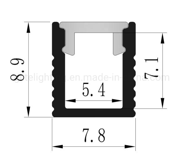Customized Length LED Aluminium Extrusion Profile for Flat Rigid Bar Light