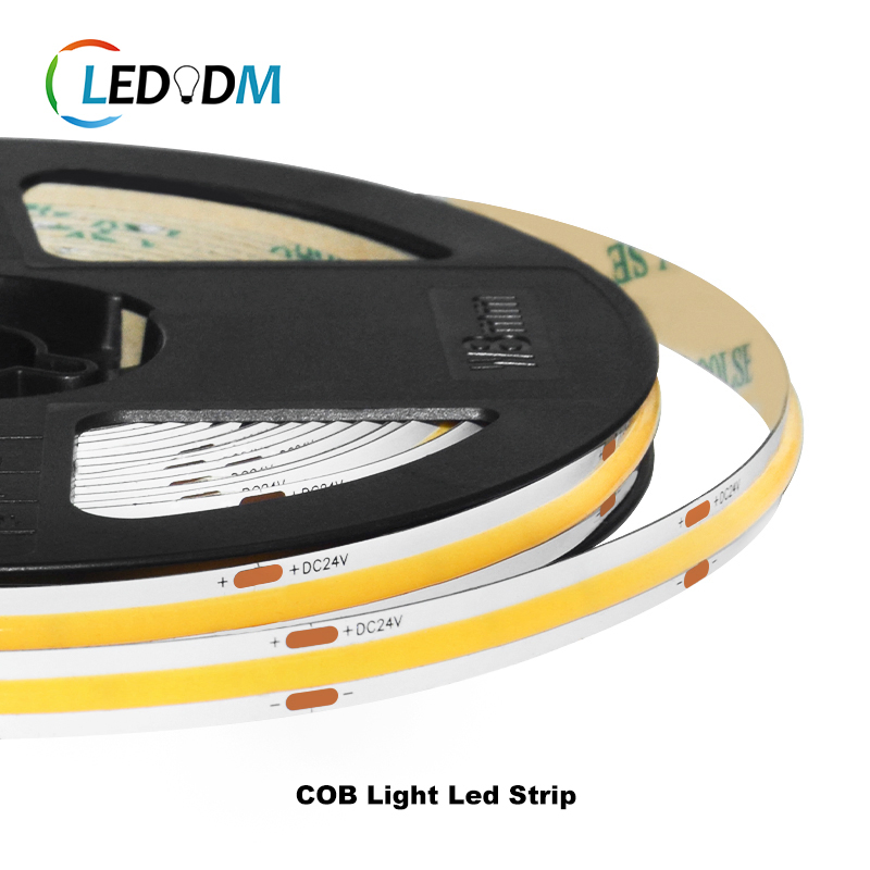 Dim to Warm 24V CCT COB LED Vs SMD LED Strip Warm White Ultra Thin Cheap Dream Color China COB LED Strip with ETL CE Rhos