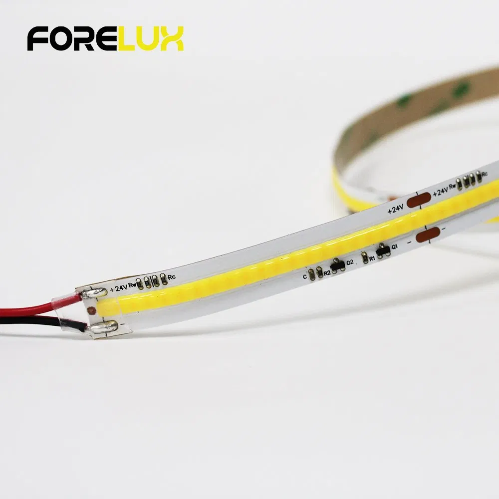 CE RoHS Approved 1800K+3000K Dim to Warm COB Dotless LED Strip for Interior and Exterior Lighting