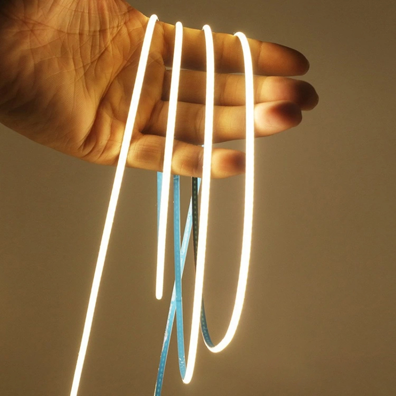 Ultra-Narrow Super Slim 12V 24V 3mm 4mm 5mm Width 400 LED Chips Flexible COB Strip Light