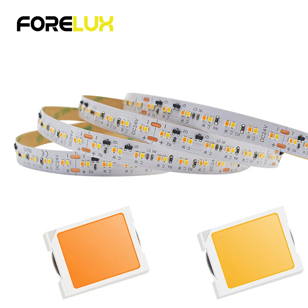 24VDC 2216 SMD 224LEDs/M 2-Wires White1800K+3000K Dim to Warm CCT Tunable Dimming LED Lights Strips