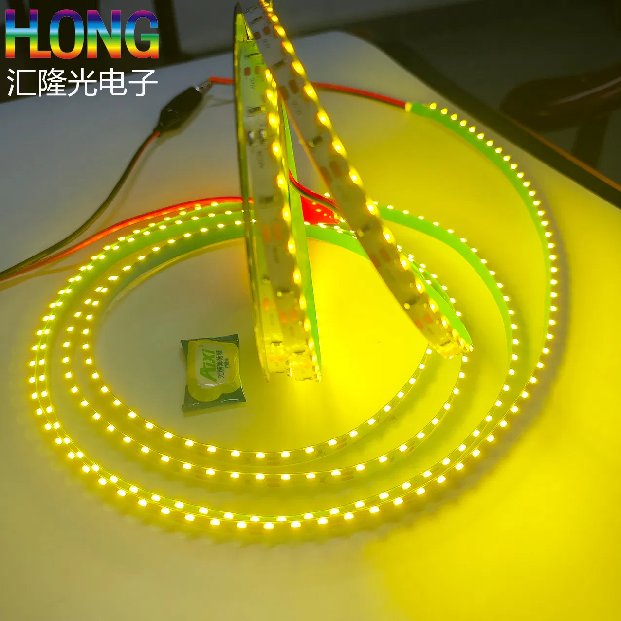 DC12V 120LEDs/M SMD3014 Side-Emitting LED Lemon Yellow Amber-Ish Flexible LED Strip for Decorative Lighting