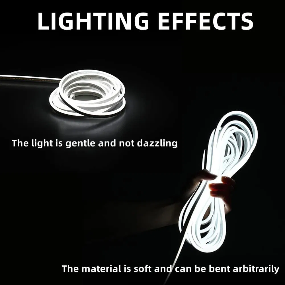 12V Waterproof LED Neon Soft Flex Strip White Warm White Light