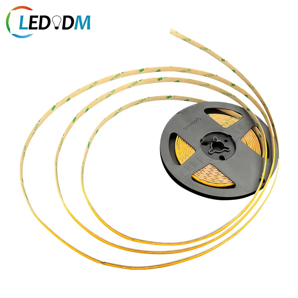 Flexible Brightest 12V 12 Volt 24V 480chips/M Cut Anywhere Free-Cut Outdoor 4000K Ra>90 Fcob COB LED Strip (ETL CE RHoS)