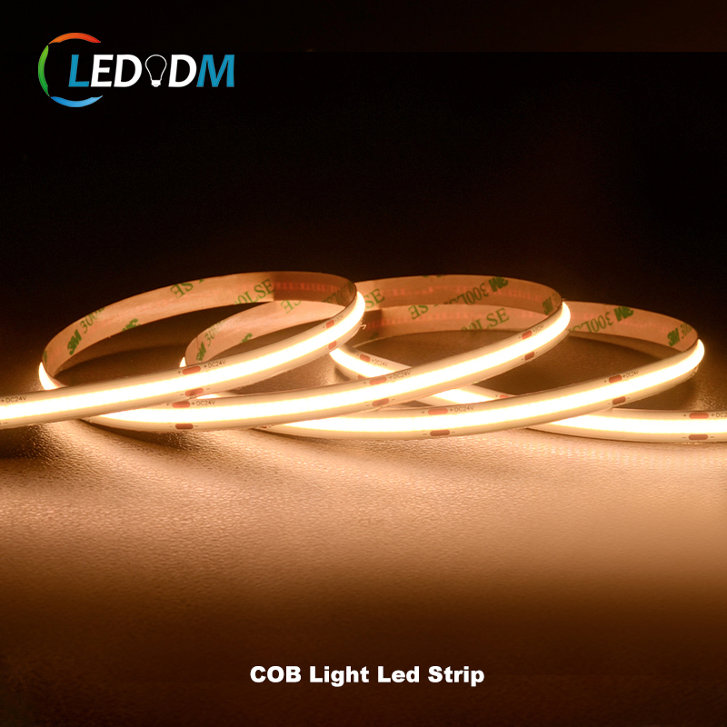 Dim to Warm 12 Volt Flexible Cutting IP65 Waterproof Ultra Thin China 12V 48V COB LED Strip with ETL CE Rhos