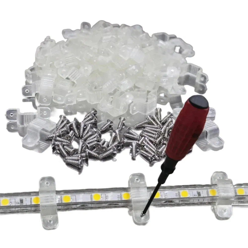 50PCS Plastic Fixing Clip 8mm-20mm LED Strip Holders Waterproof for 220V 110V 5050 3014 5730 2835 LED Strip Light