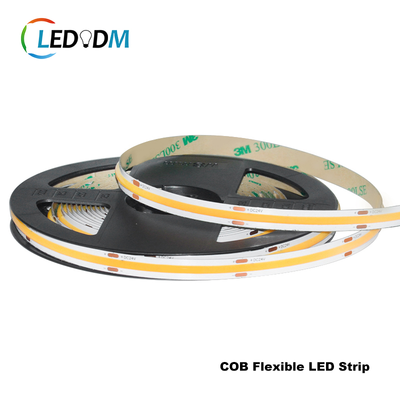 Dim to Warm 5V Addressable Cutting RGB CCT Tunable White Side Emitting China DC12V Double Row COB LED Strip with ETL CE Rhos