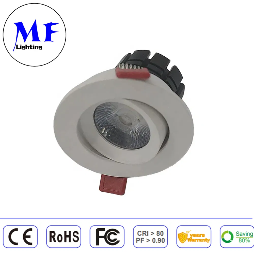 Factory Price Indoor Flicker Free 5 Years Warranty 8W CE/ RoHS 24V Tunable White Aluminum Frame Recessed COB LED Indoor Ceiling Down Light