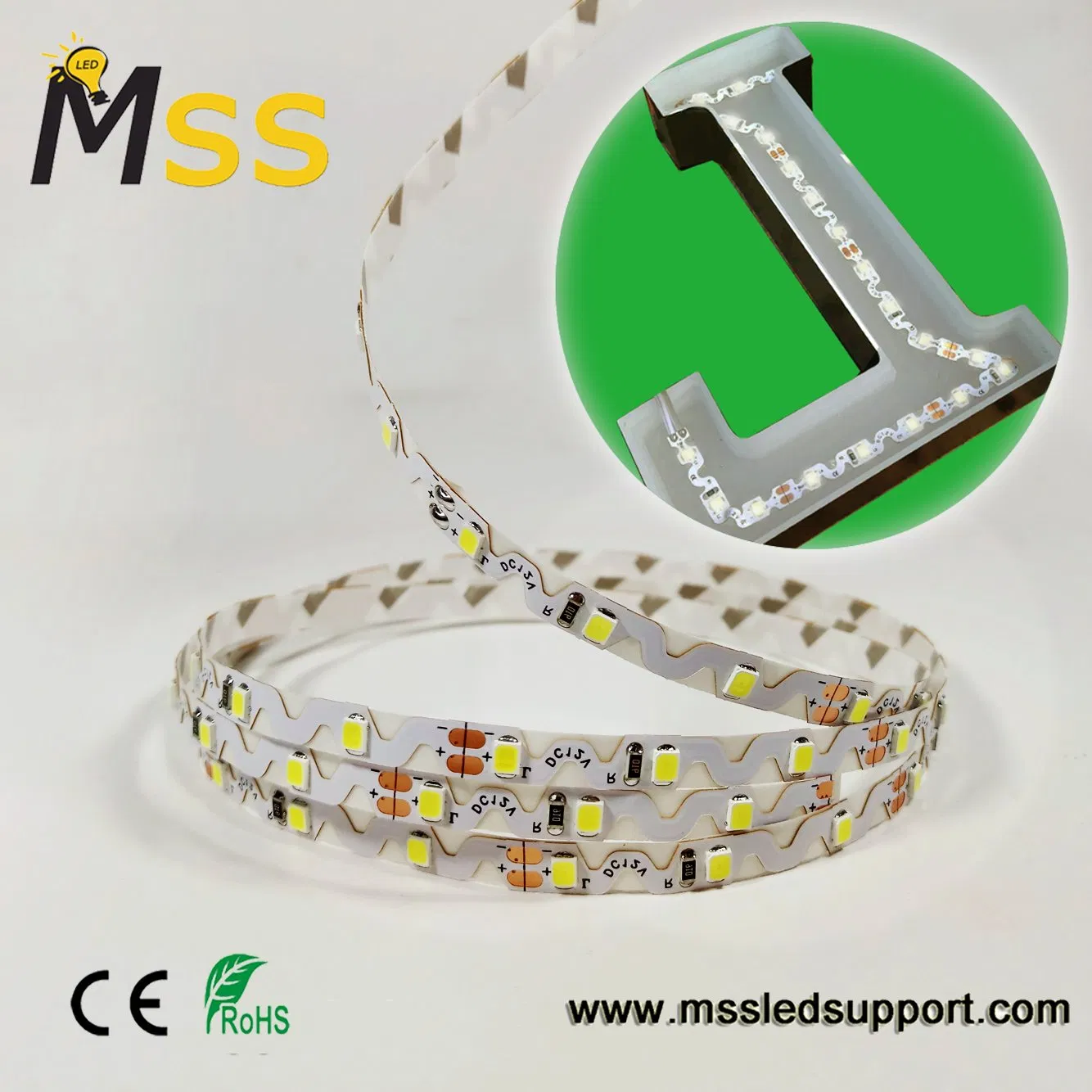 Ultra Slim 6mm S-Type LED Ribbon Zigzag Strip Light 12V DC Multi-Bend Flex LED Strip for Custom Shape Lighting