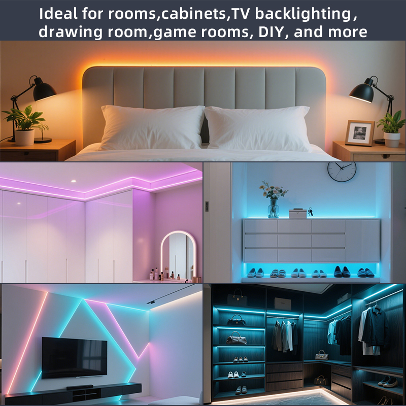 COB LED Strip Light 450/480/810/840 Leds/m High Density Energy Saving App Control Music Sync RGB LED Tape TV Backlight Ceiling Lighting OEM ODM Custom