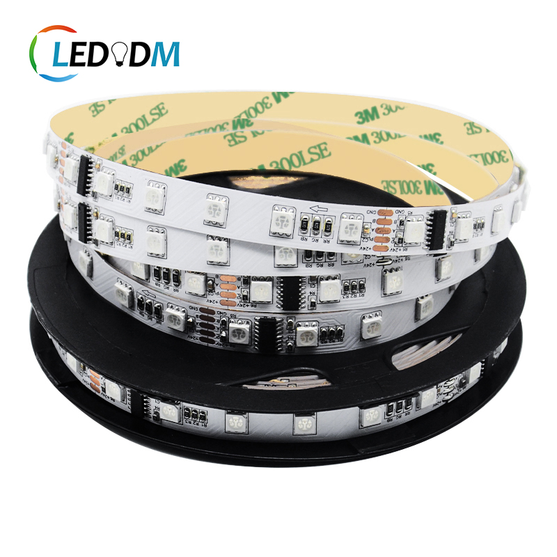Factory Direct 24 Volt 24V DMX Controlled Ucs512 TM512 SMD5050 RGB Pixel Addressable LED Strips (ETL CE)