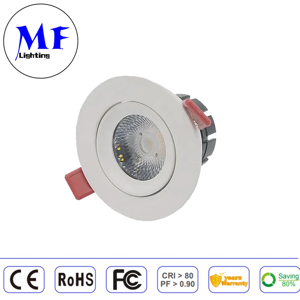 Factory Price Indoor Flicker Free 5 Years Warranty 8W CE/ RoHS 24V Tunable White Aluminum Frame Recessed COB LED Indoor Ceiling Down Light