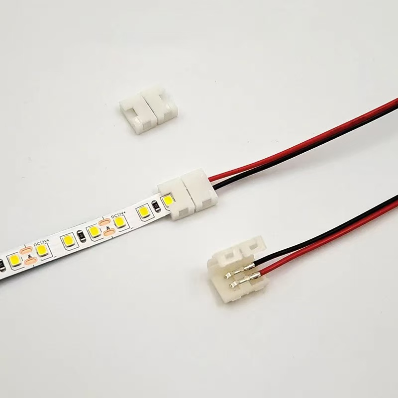 2-Pin 12V LED Neon Solderless Connector for 6mm 8mm 10mm Pure LED Silicone Neon Flex Lighting End of Cable Accessories