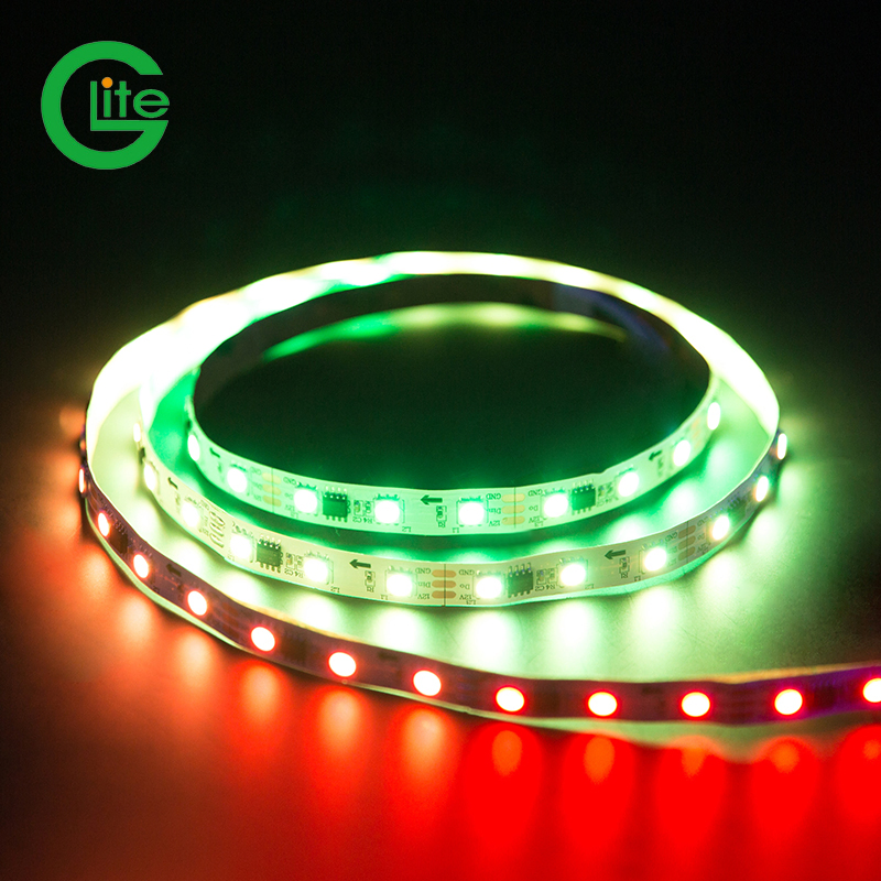 Glite 30 LEDs Addressable Strip RGB Magic Digital LED Pixel Strip Light 12V Ws2811 with Power Supplier and Controller