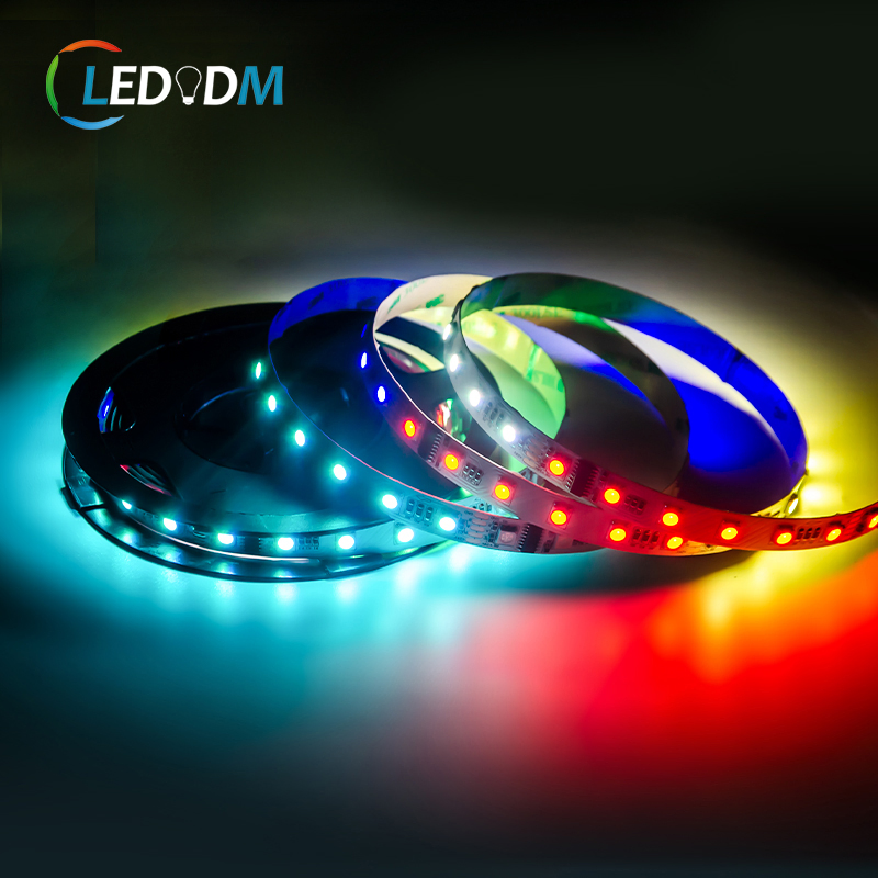 Factory Direct 24 Volt 24V DMX Controlled Ucs512 TM512 SMD5050 RGB Pixel Addressable LED Strips (ETL CE)