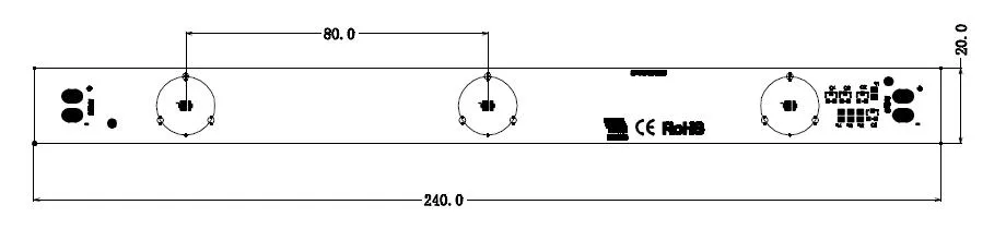 SMD 3030 High Power LED Strip Dimensions
