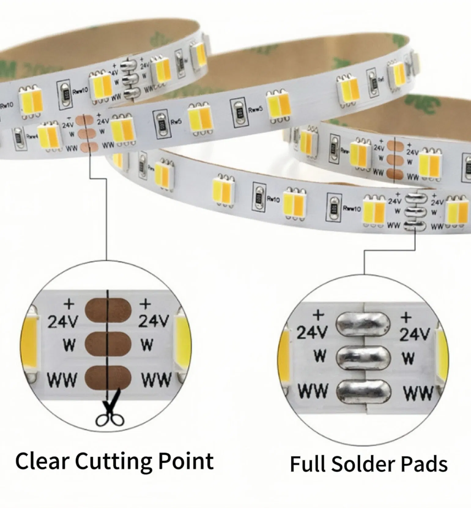 Dynamic Tunable White LED Strip Light for 12V/24V Systems