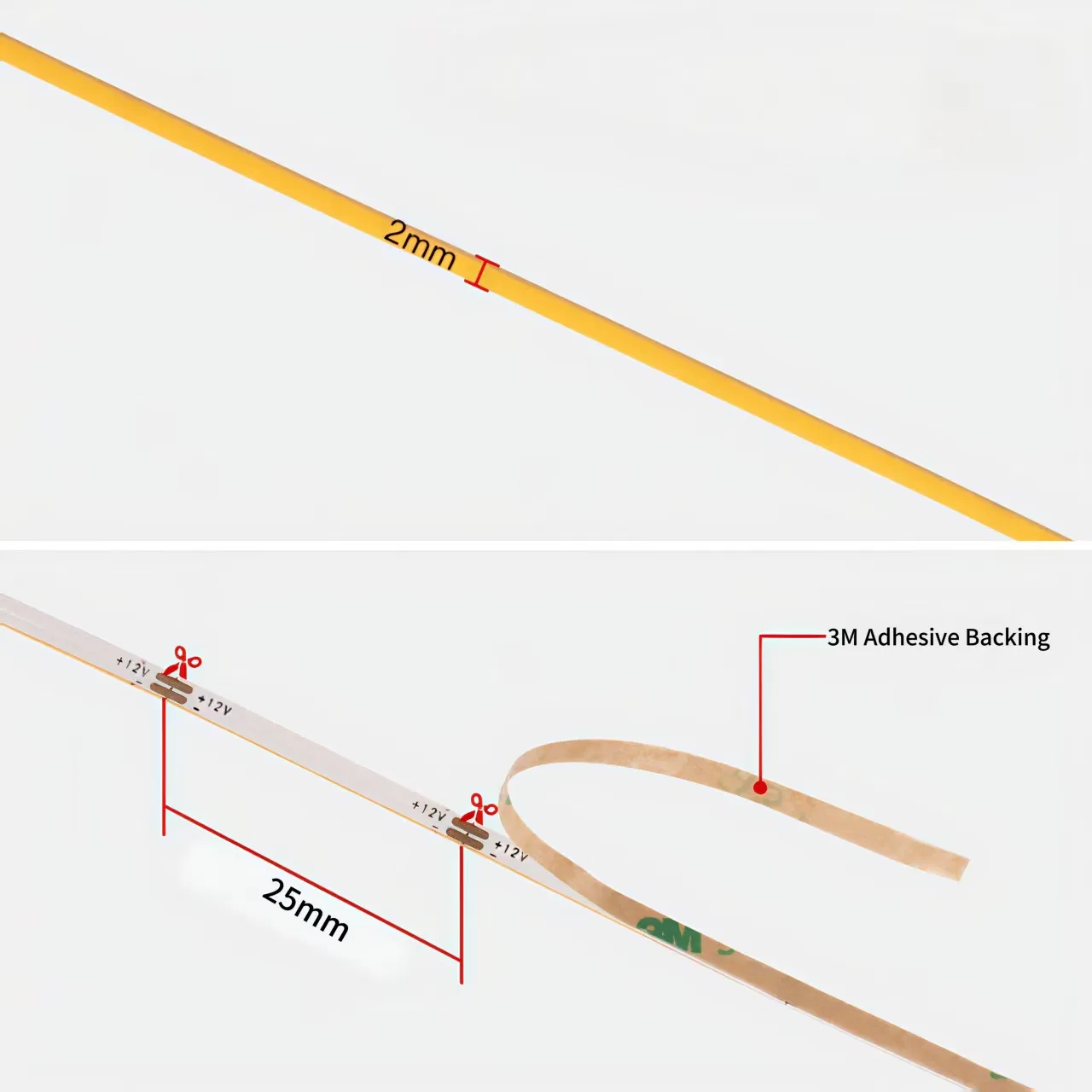 Ultra-Narrow 480LED COB Strip Light for Indoor and Outdoor Use