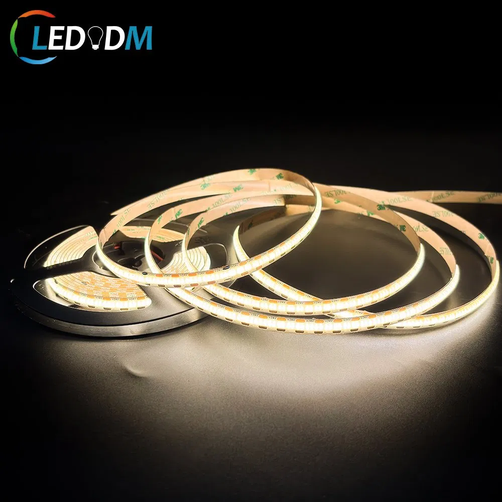 Flexible Brightest 12V 12 Volt 24V 480chips/M Cut Anywhere Free-Cut Outdoor 4000K Ra>90 Fcob COB LED Strip (ETL CE RHoS)